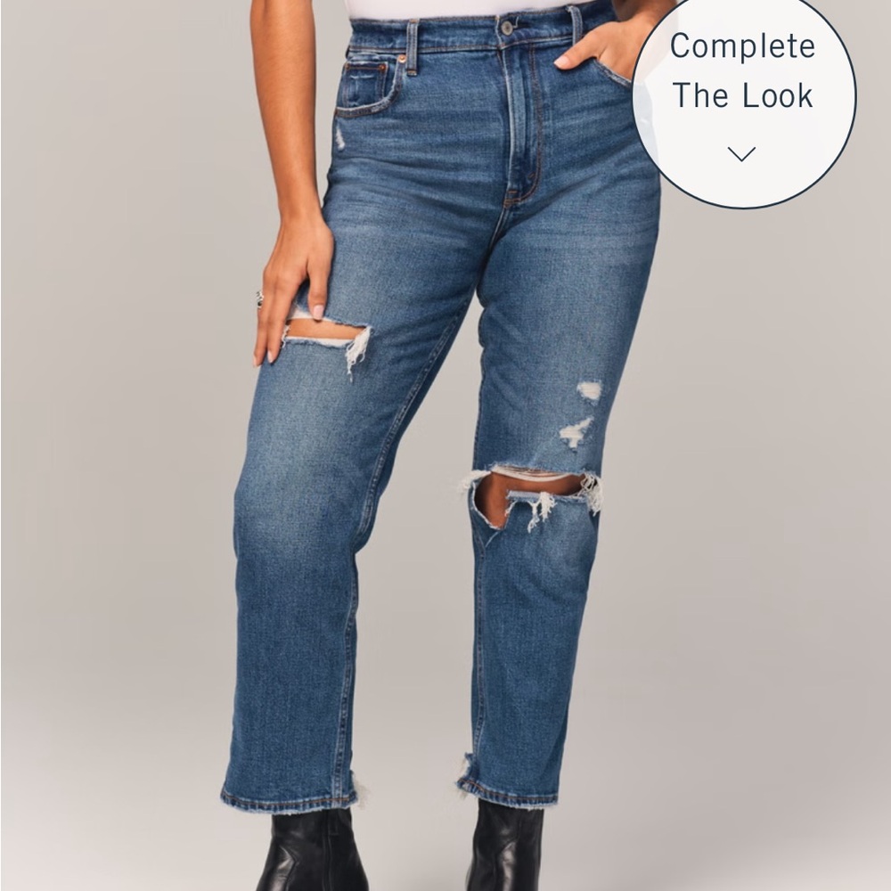 Abercrombie & fitch ultra high rise ankle cut straight leg women’s jeans
